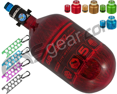 HK Army Aerolite Tank w/ Pro Adjustable Regulator & Free Thread Protector, Nipple Cover & Ball Sizer - 68/4500 - Red
