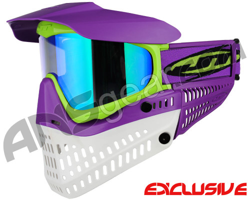 Jt ProFlex Thermal Paintball Mask - Purple/Lime/White w/ Prizm 2.0 Fluorite Lens