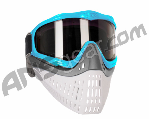 JT ProFlex Thermal Paintball Mask w/ Smoke Lens - Aqua w/ Grey/White Bottoms