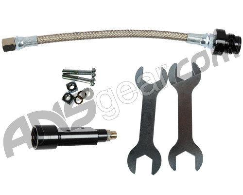 Kingman Spyder Bottomline ASA Kit w/ 8 1/2" Steel Braided Hose (Off Set Holes) - Black-1654543387