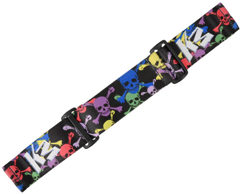 KM Paintball Universal JT Goggle Strap - 09 Black Skull Rave