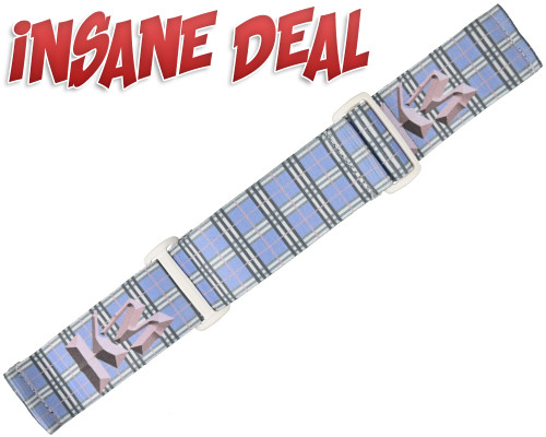 KM Paintball Universal JT Goggle Strap - 09 Baby Blue w/ Purple Plaid