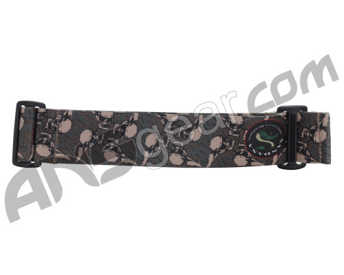 KM Paintball Goggle Strap - Green Flying Skulls