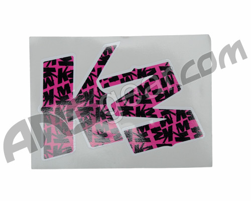 KM Logo Sticker - Neon Pink/Black