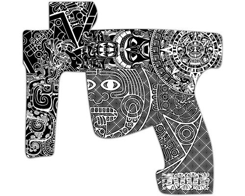 Laser Engraved Gun Design - Mayan