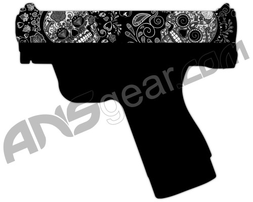 Laser Engraved Pistol Design - All Over Sugar Skull