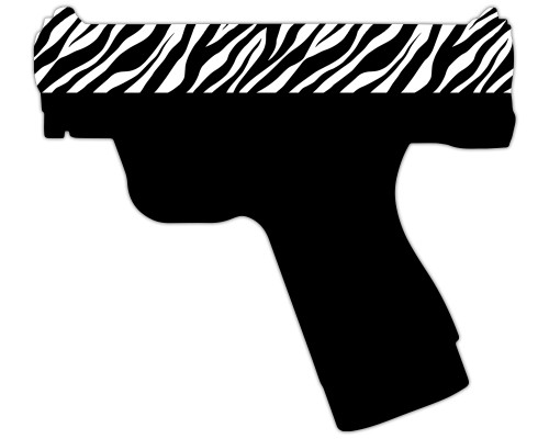 Laser Engraved Pistol Design - Zebra
