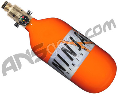 Ninja Lite Carbon Fiber Air Tank - 45/4500 w/ (SLX) All Brass Pro V2 Regulator - Solid Orange