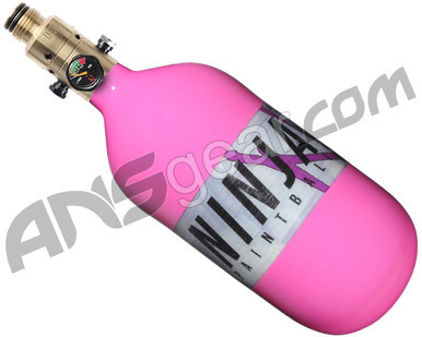 Ninja Lite Carbon Fiber Air Tank - 45/4500 w/ (SLX) All Brass Pro V2 Regulator - Solid Pink