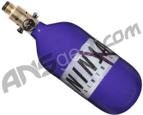 Ninja Lite Carbon Fiber Air Tank - 45/4500 w/ (SLX) All Brass Pro V2 Regulator - Solid Purple