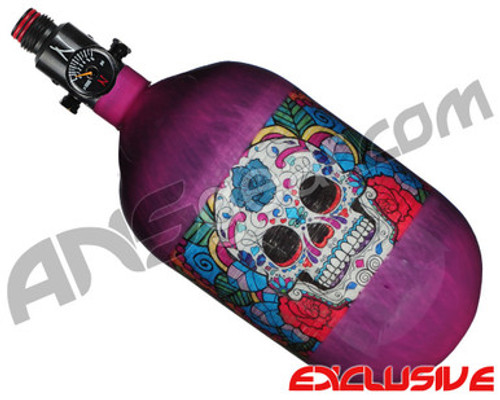 Ninja Lite Carbon Fiber Air Tank - 68/4500 w/ Adjustable Regulator - SE Sugar Skull Purple