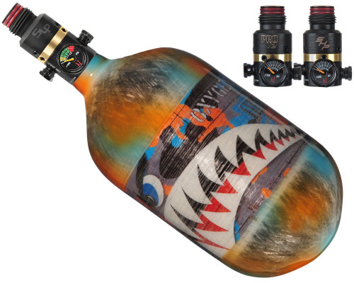 Ninja Lite Carbon Fiber Air Tank - 68/4500 w/ Pro V2 Series Regulator - SE Warhawk Dolphin Orange (Camo)