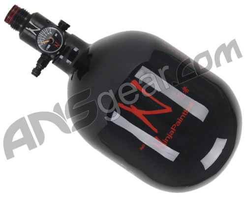 Old Hydro - Ninja Carbon Fiber Compressed Air Tank - 50/4500 - Black/Red - Adjustable Regulator (#29)