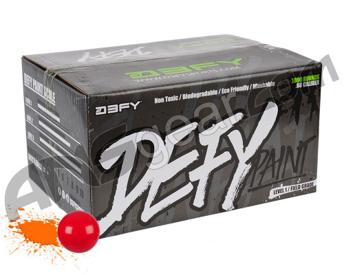 D3FY Sports Level 1 Field 1,000 Round Paintballs - Red Shell Orange Fill ( .68 Caliber )