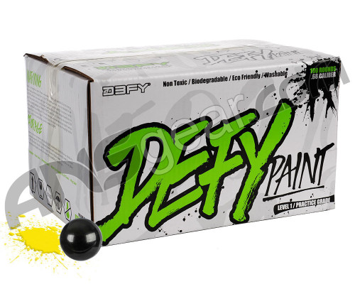 D3FY Sports Level 1 Practice 100 Round Paintballs - Black Shell Yellow Fill ( .68 Caliber )