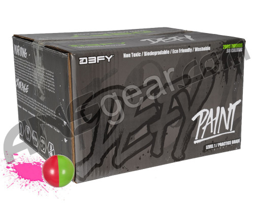 D3FY Sports Level 1 Practice 500 Round Paintballs - Light Green/Pink Shell Pink Fill ( .68 Caliber )