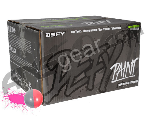 D3FY Sports Level 1 Practice 2,000 Round Paintball Case - Grey/Pink Shell Pink Fill ( .68 Caliber )