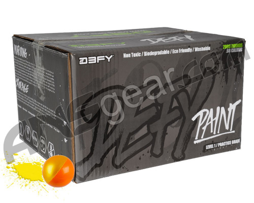 D3FY Sports Level 1 Practice 1,000 Round Paintballs - Orange/Yellow Shell Yellow Fill ( .68 Caliber )