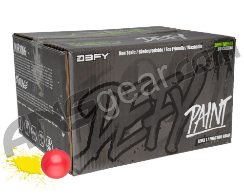 D3FY Sports Level 1 Practice 2,000 Round Paintball Case - Pink Shell Yellow Fill ( .68 Caliber )