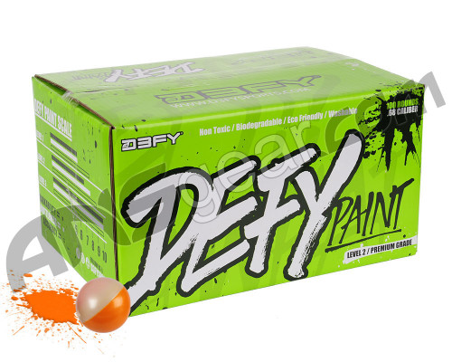 D3FY Sports Level 2 Premium 100 Round Paintballs - White Orange Shell Orange Fill ( .68 Caliber )