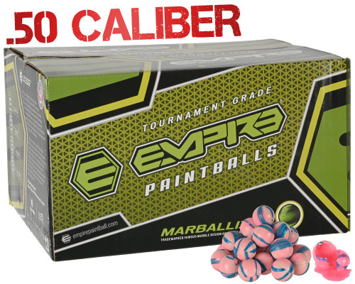Empire Marballizer 2,000 Round Paintball Case - White/Blue Swirl Shell Pink Fill ( .50 Caliber )
