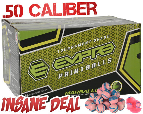 Empire Marballizer 2,000 Round Paintball Case - White/Blue Swirl Shell Pink Fill ( .50 Caliber )