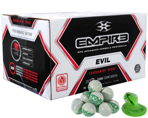 Empire Evil 2,000 Round Paintball Case - White/White Shell w/ Neon Green Fill ( .68 Caliber ) (05441)