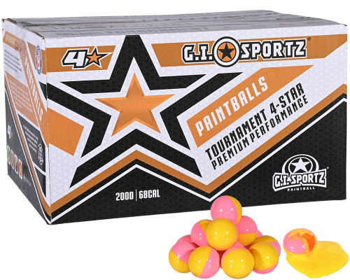 GI Sportz 4 Star 2,000 Round Paintball Case - Yellow Fill ( .68 Caliber )