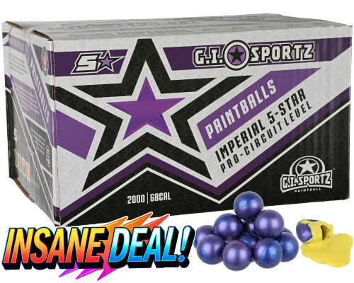 GI Sportz 5 Star 2,000 Round Paintball Case - Yellow Fill ( .68 Caliber )
