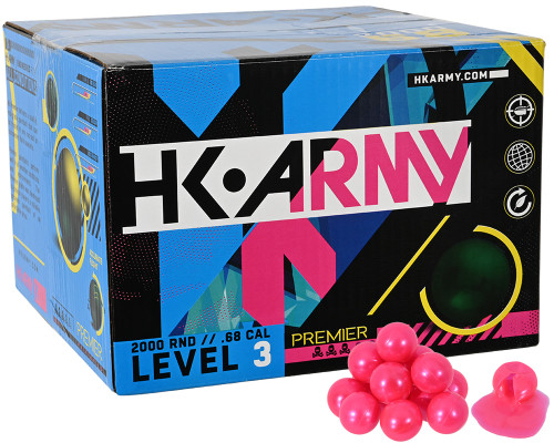 HK Army Premier 1,000 Round Paintballs - Pink Fill ( .68 Caliber )