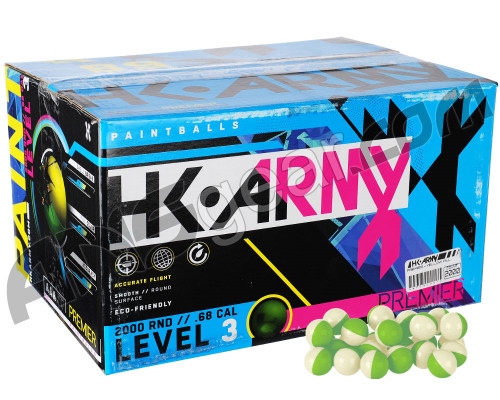 HK Army Premier 100 Round Paintballs - White Fill ( .68 Caliber )