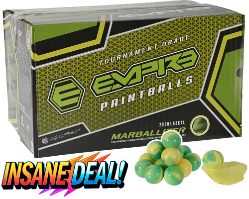 Empire Marballizer 2,000 Round Paintball Case - Neon Yellow Fill ( .68 Caliber )