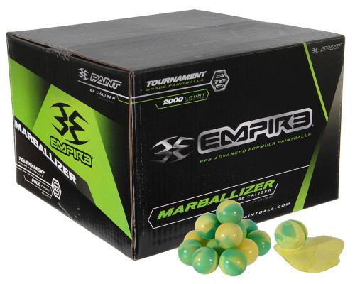 Empire Marballizer 1,000 Round Paintballs - Neon Yellow Fill ( .68 Caliber )