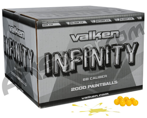 Valken Infinity 500 Round Paintballs - Yellow Fill ( .68 Caliber )