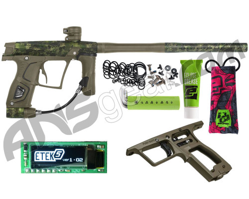 Planet Eclipse GTEK Paintball Gun w/ GMEK Mechanical Frame & Free OLED Board - HDE Earth/Earth w/ Earth Frame