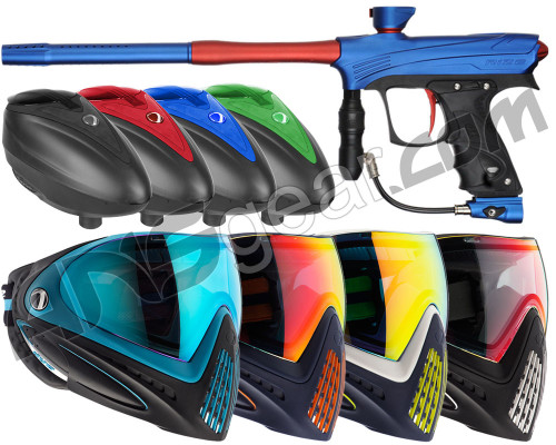 Proto Maxxed Rize Gun, Dye I4 Mask & Dye LTR Loader - Blue/Red