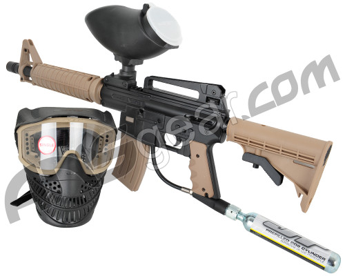 Refurbished - JT Tactical Ready To Play Paintball Gun Kit - Tan/Black (016-0526)