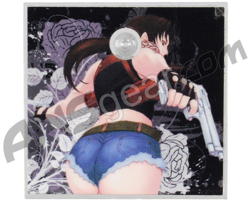 #11 Stinger Paintball Designs Halo Too/Halo B Back Plate - Cartoon Girl 1 - Black