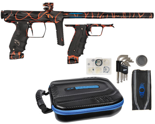 SP Shocker AMP Electronic Paintball Gun w/ Matching Mechanical Frame - Polished Black w/ Copper Splash