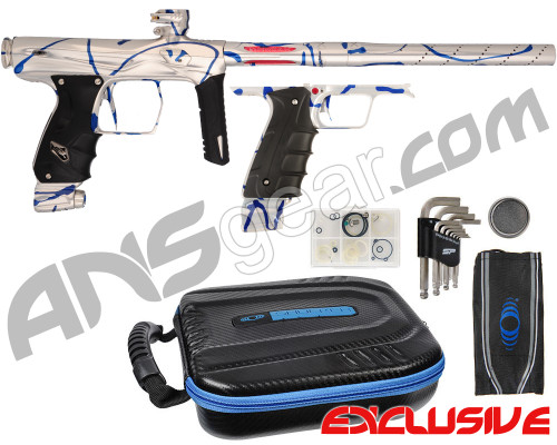 SP Shocker AMP Electronic Paintball Gun w/ Matching Mechanical Frame - Clear w/ Blue Splash