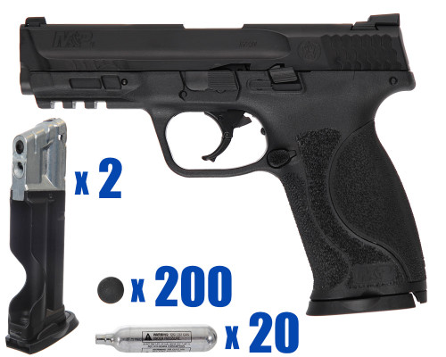 T4E .43 Cal Papa Training Pistol Paintball Package Kit - Smith & Wesson M&P 2.0 - Black