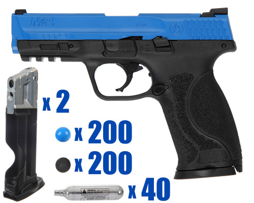 T4E .43 Cal Romeo Training Pistol Paintball Package Kit - Smith & Wesson M&P 2.0 - Blue/Black