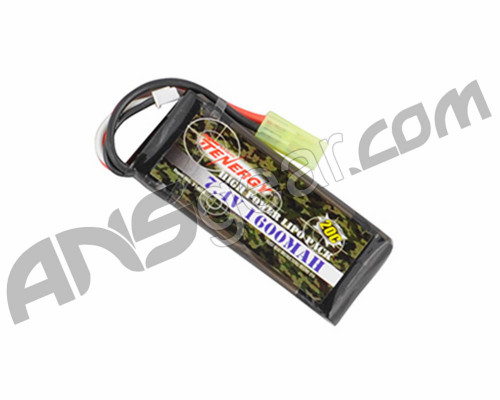 Tenergy LiPO 7.4V 1600mAh 20C Airsoft Battery Pack