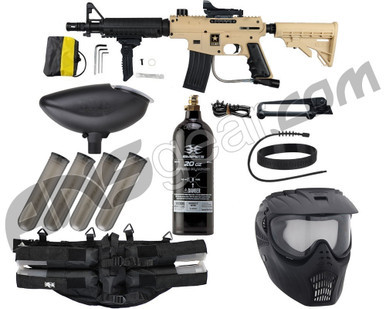 Tippmann US Army Alpha Black Elite Tactical Foxtrot Paintball Gun Package Kit - Tan