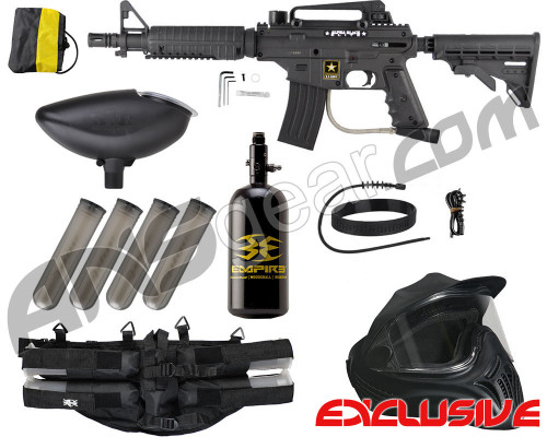 Tippmann US Army Alpha Black Elite Tactical Legendary Paintball Gun Package Kit - Black