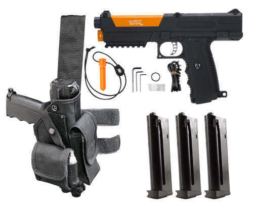 Tippmann TiPX Trufeed Deluxe Pistol Kit - Black/Sunburst Orange
