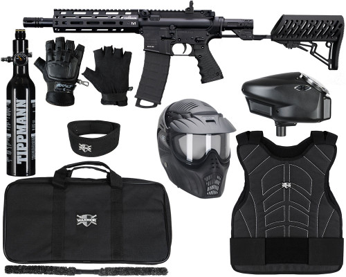 Tippmann TMC Elite Level 3 Protector Paintball Gun Package Kit - Black/Black