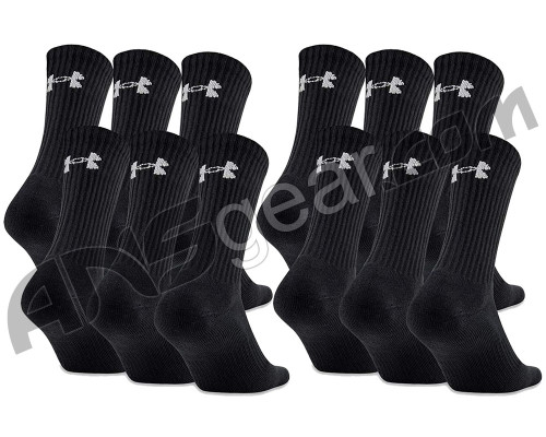 Under Armour 6-Pack Charged Cotton Men's Crew Socks - Black (9-12.5)