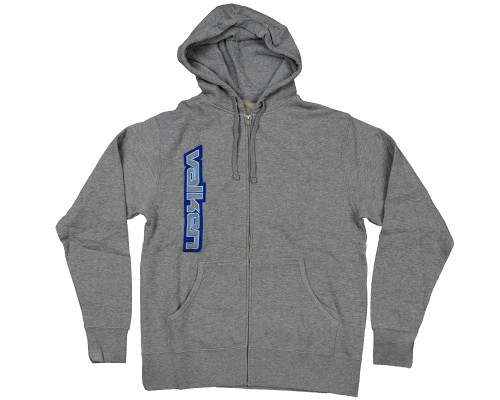 Valken Side Logo Zip Up Hooded Sweatshirt - Light Grey