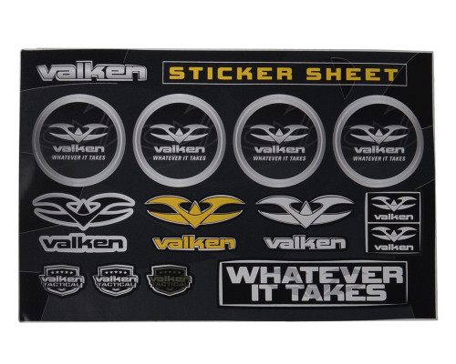 Valken Whatever It Takes Sticker Sheet - 18 Stickers